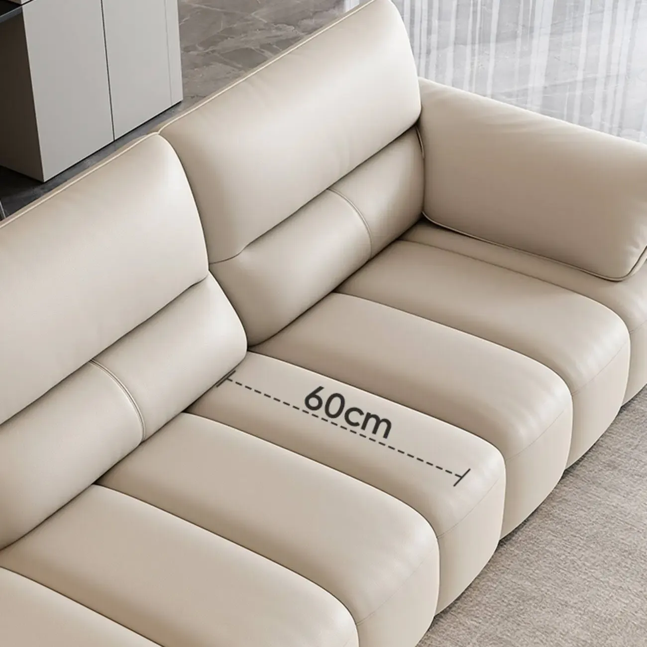 主图-04 Globe Sofa - Light-Luxury Cream Style Top-Grain Leather Sofa