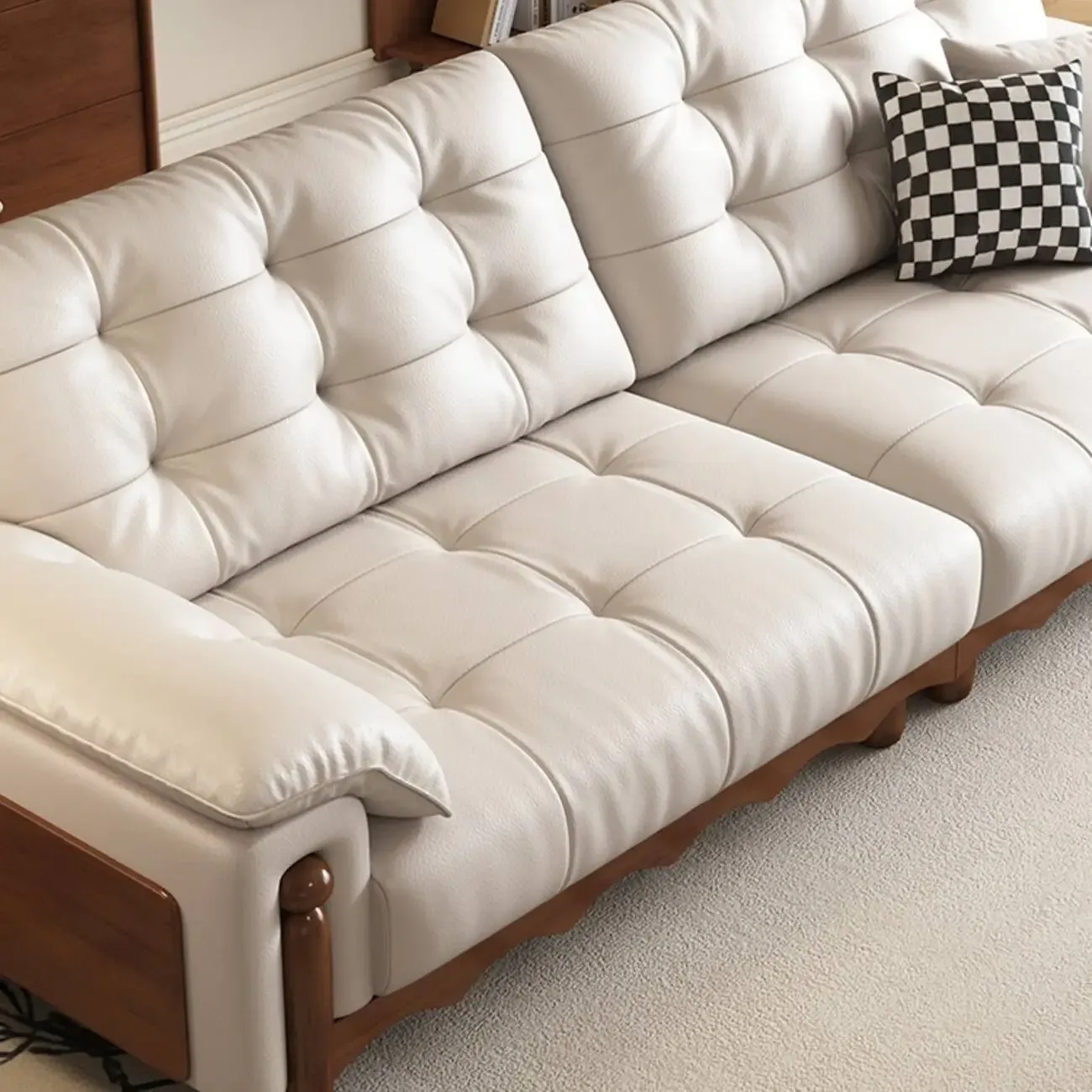 主图-04 Globe Sofa - Italian Minimalist Mid-Century Cloud Leather Sofa