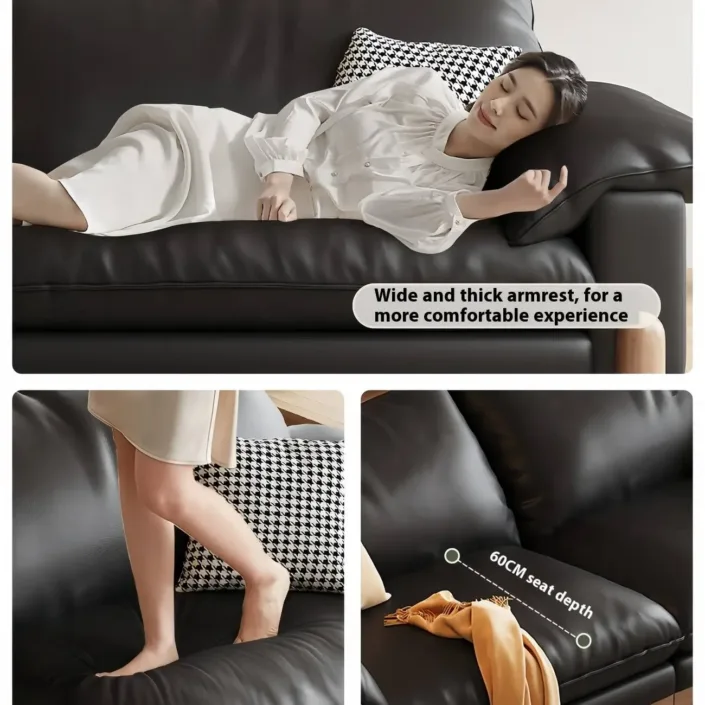 Globe Sofa - French retro style straight row top grain leather sofa Globe Sofa - French retro style straight row top grain leather sofa