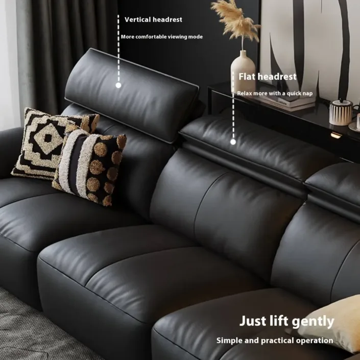 Globe Sofa - Premium Black Minimalist Luxury Top-Grain Leather Sofa Globe Sofa - Premium Black Minimalist Luxury Top-Grain Leather Sofa