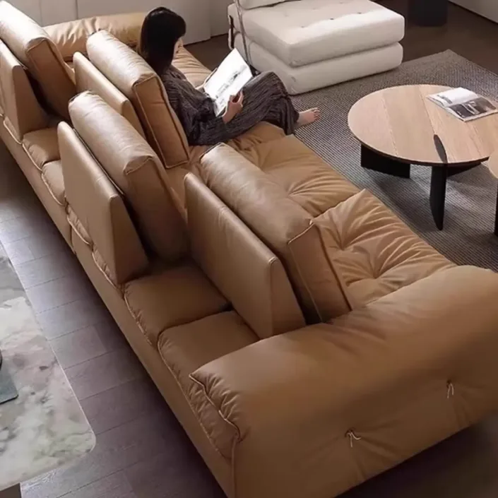 Globe Sofa - Elephant ear genuine leather sofa with adjustable backrest Globe Sofa - Elephant ear genuine leather sofa with adjustable backrest
