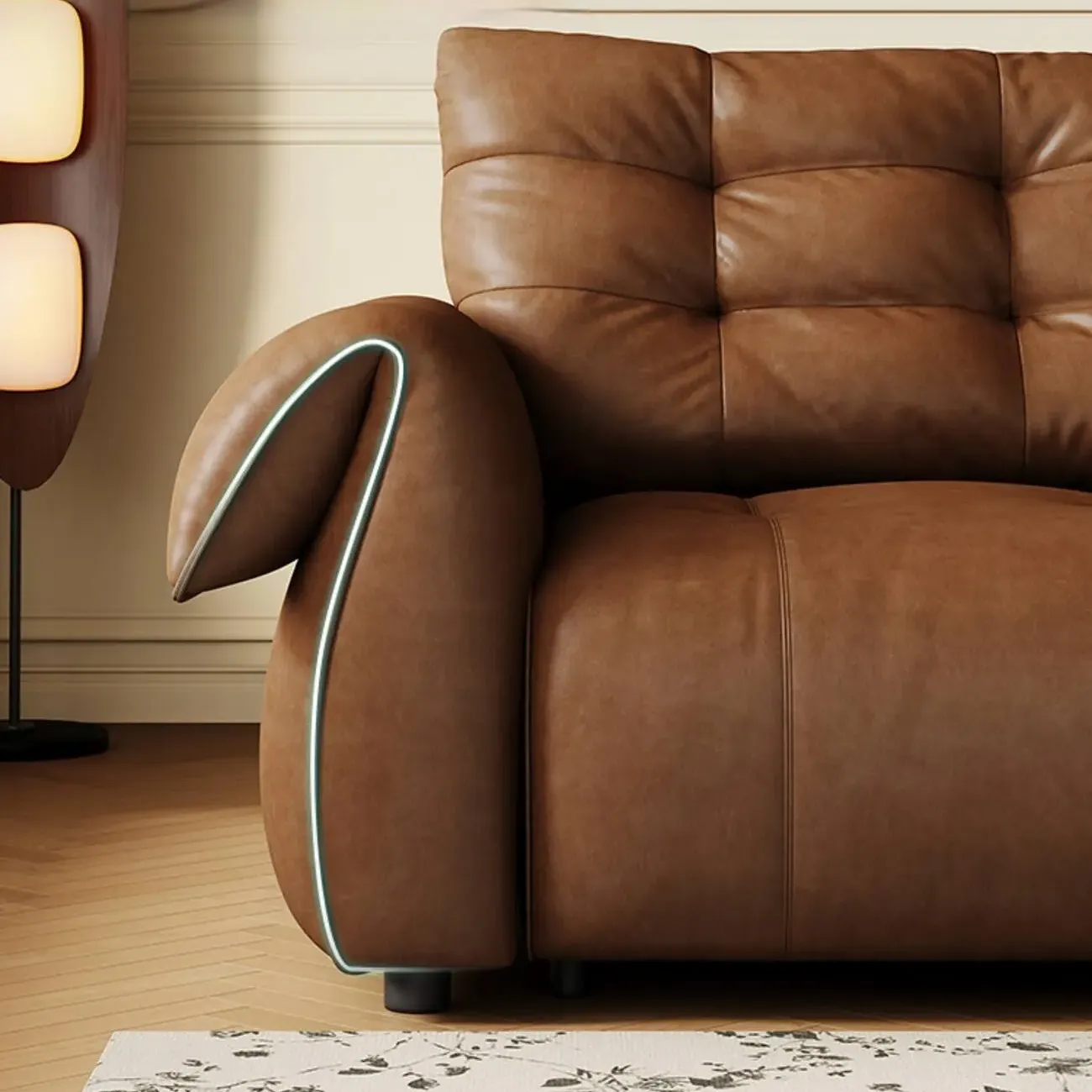 主图-04 Globe Sofa - Oil Wax Leather Swan Electric Recliner Sofa
