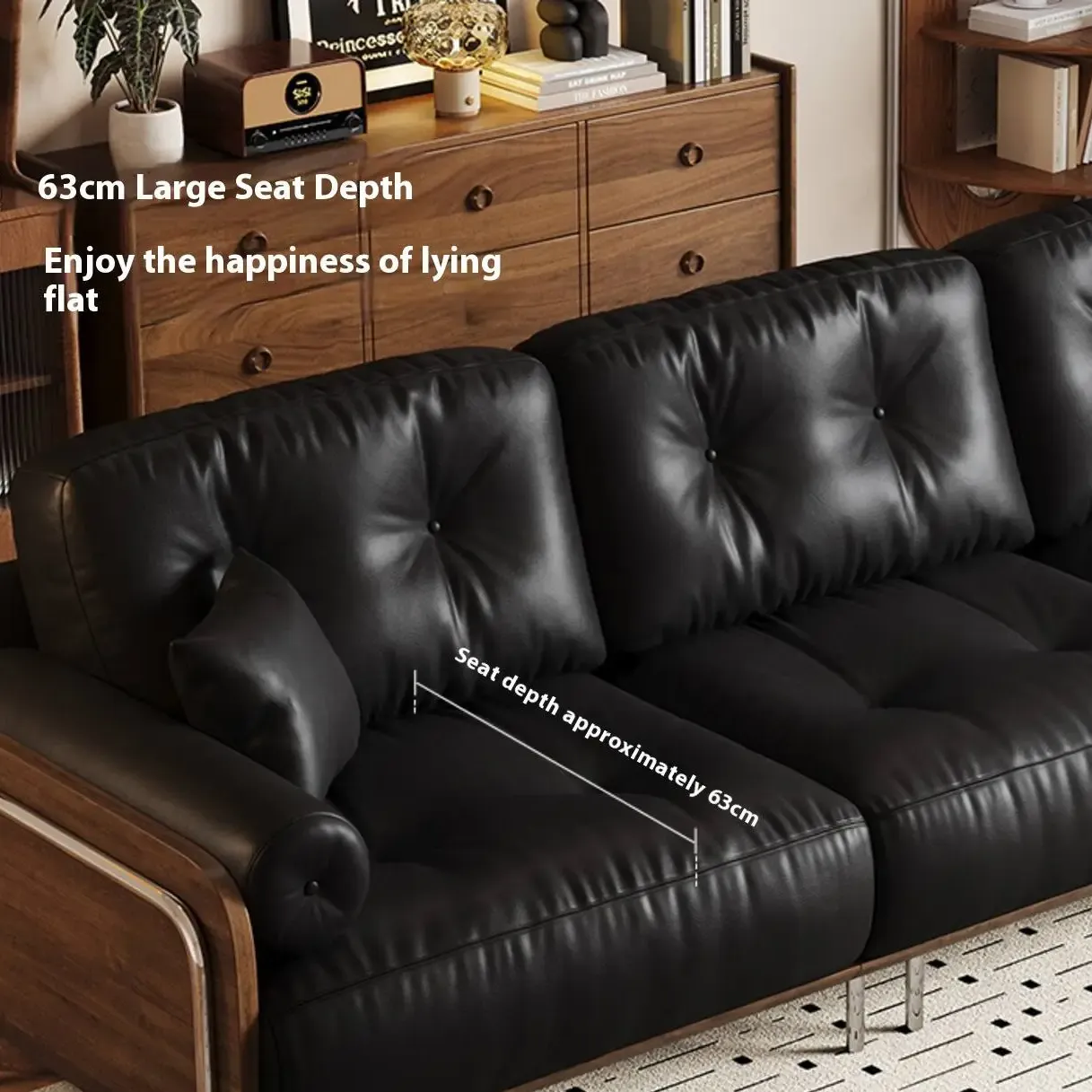 主图-04 Globe Sofa - Retro-style minimalist genuine leather sofa