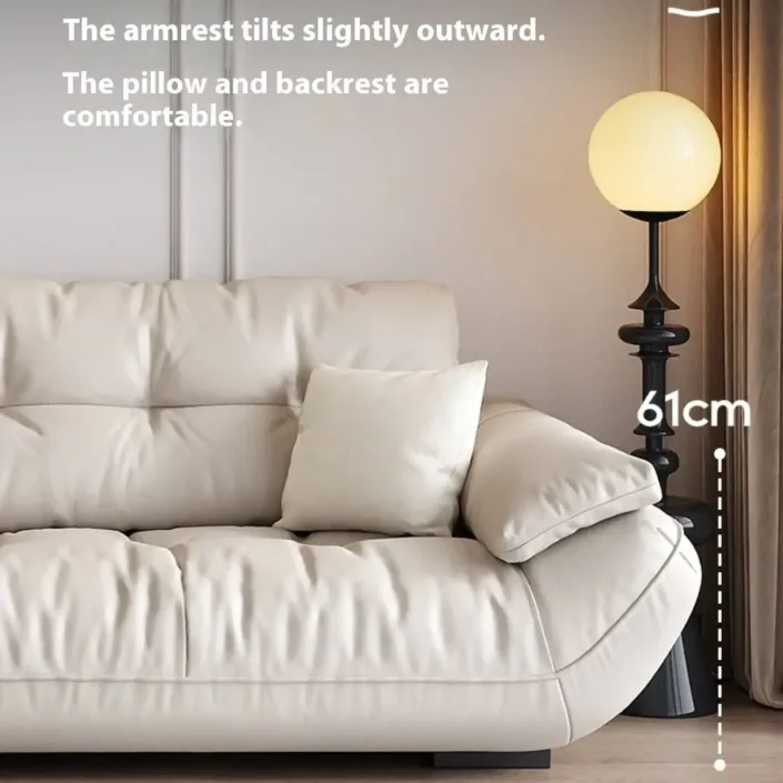Globe Sofa - Luxury-inspired modern beige leather sofa Globe Sofa - Luxury-inspired modern beige leather sofa