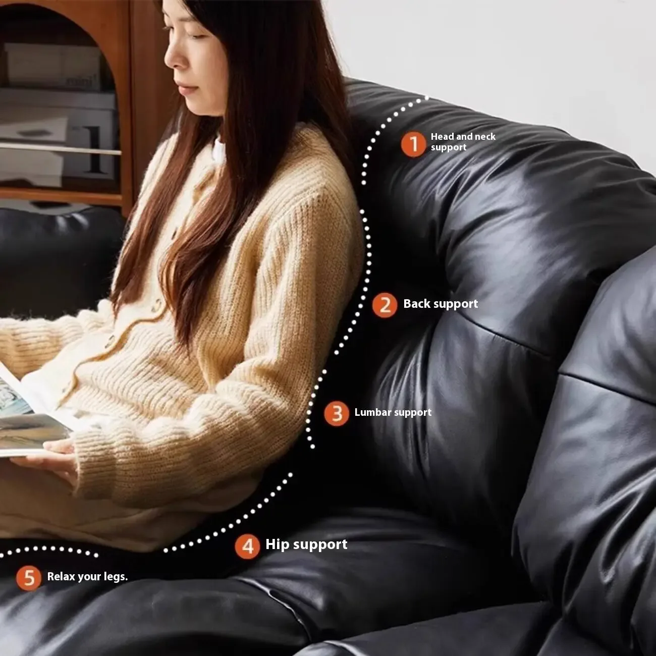 主图-04 Globe Sofa - Cloud-shaped Ear-shaped Leather Sofa