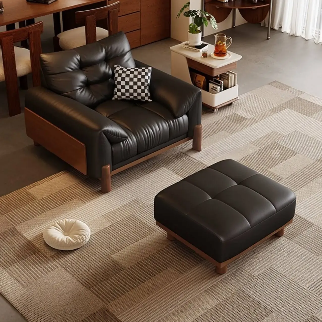 主图-04 Globe Sofa - Luxury Leather Casual Single Armchair