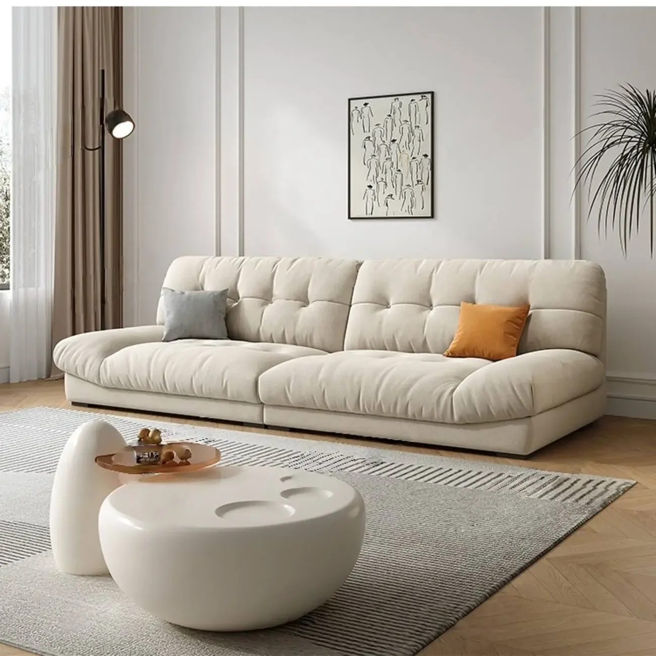 主图-05 Globe Sofa - Luxury Cloud-Shaped Straight-Back Sofa