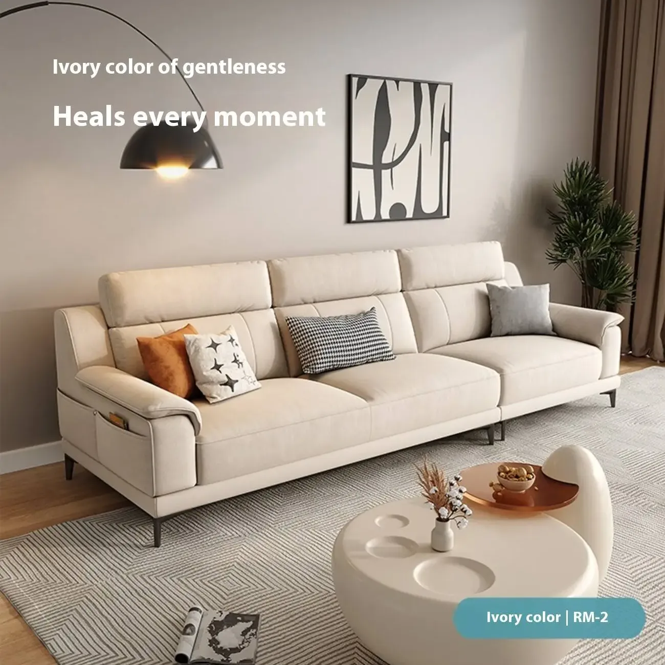 主图-05 Globe Sofa - Minimalist Tech-Infused Upholstered Sofa