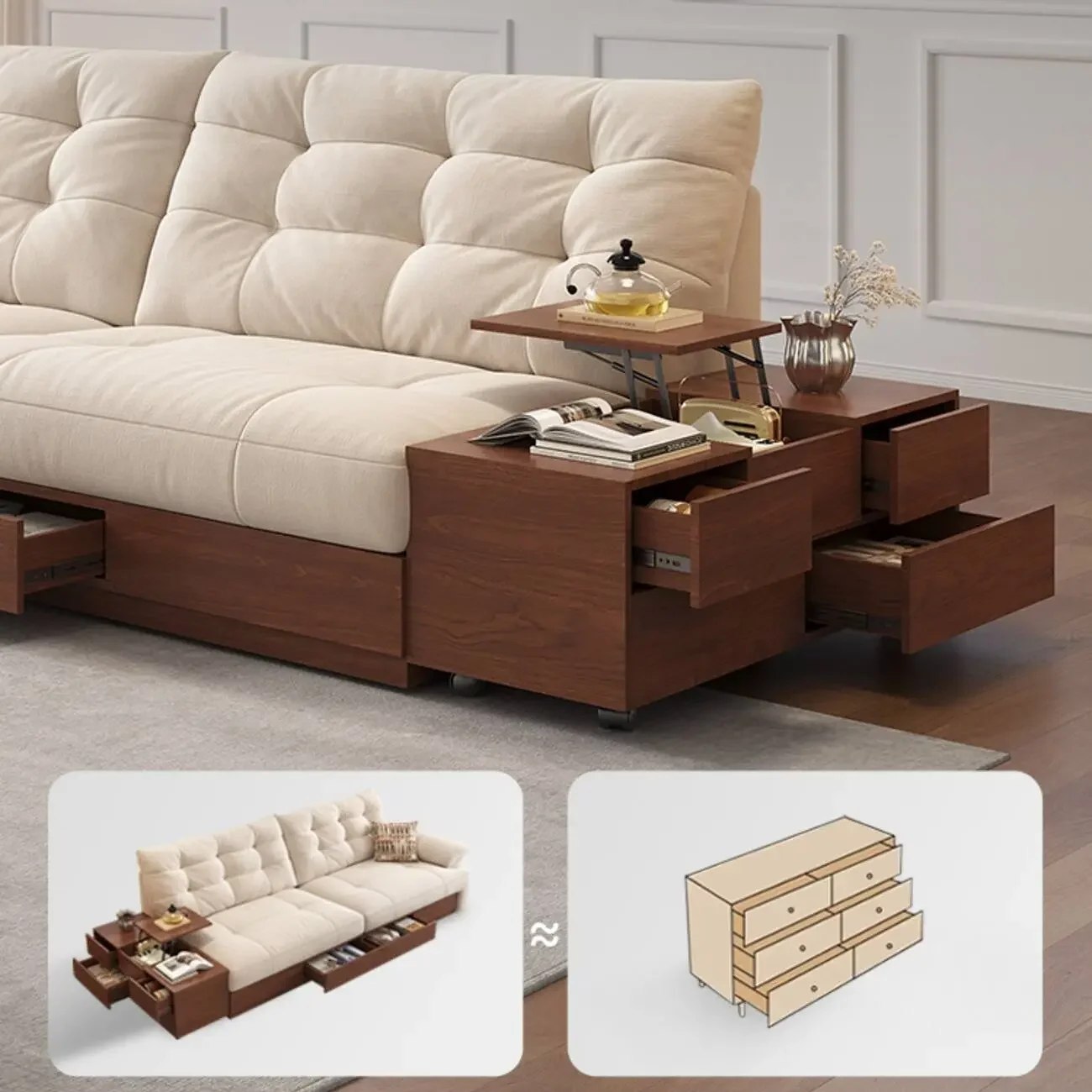 主图-05 Globe Sofa - Movable Storage Cabinet Multifunctional Storage Sofa