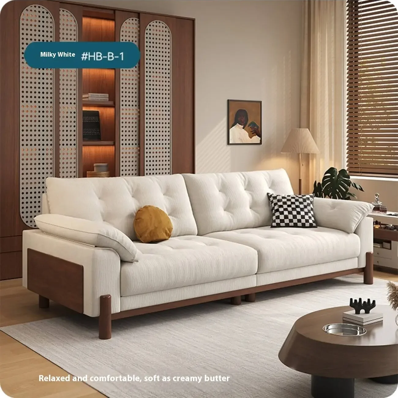 主图-05 Globe Sofa - Removable-Cover Solid Wood Cloud-Style Upholstered fabric Sofa