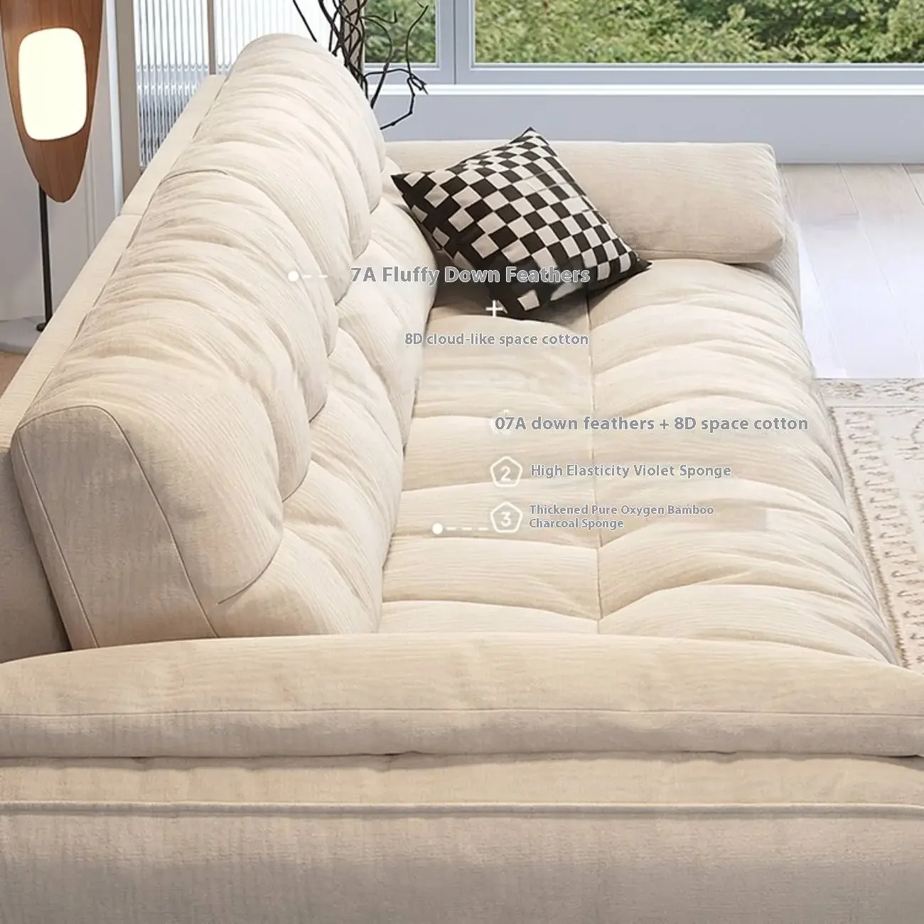 主图-05 Globe Sofa - New Modern Cream Cloud Sofa