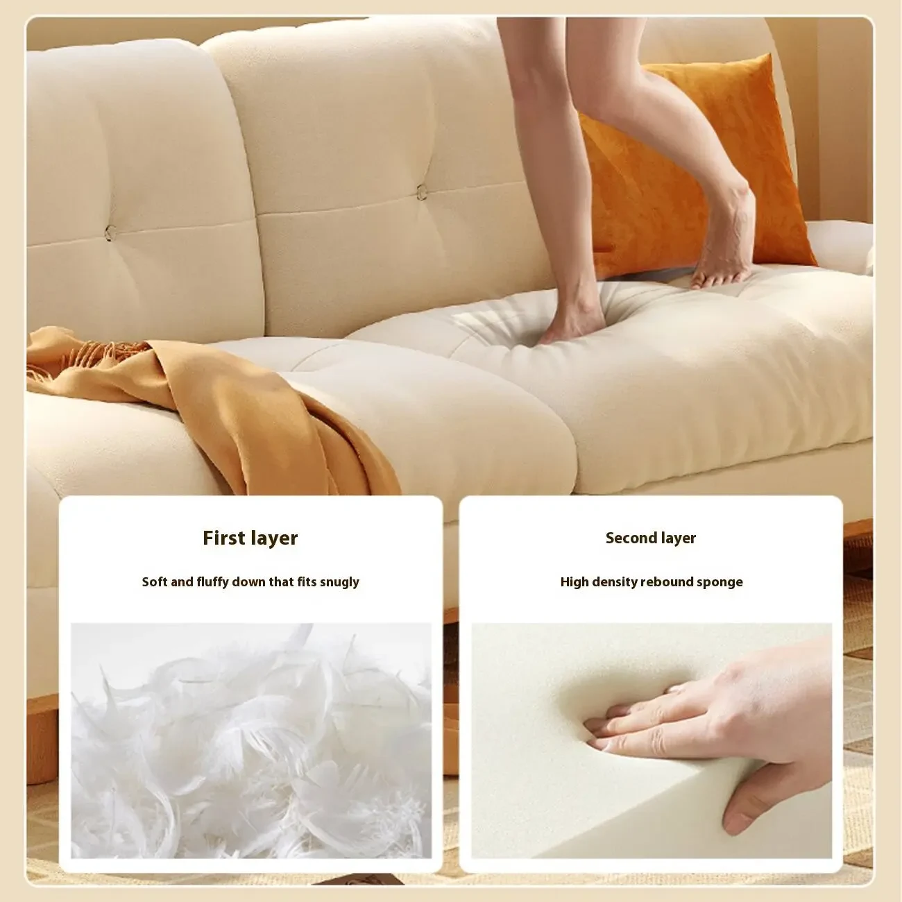 主图-05 Globe Sofa - Nordic Cream Style Tech Wool Cloud Sofa