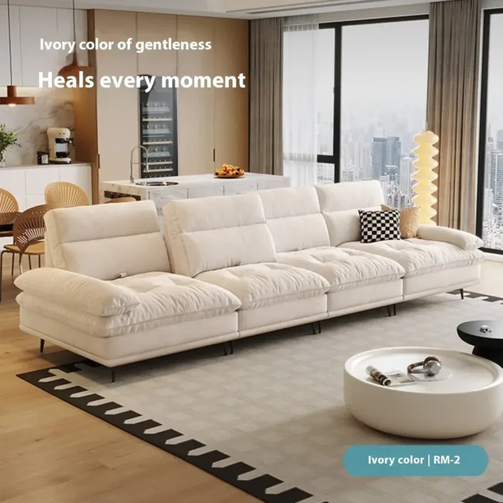 Globe Sofa - Straight-Line French Cream Style Adjustable Backrest Sofa Globe Sofa - Straight-Line French Cream Style Adjustable Backrest Sofa