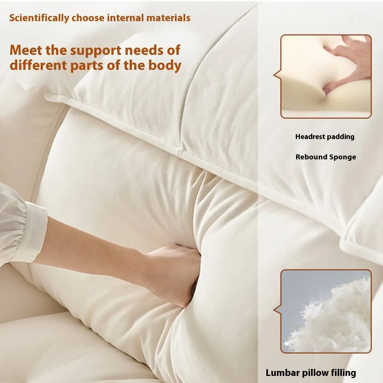 主图-05 Globe Sofa - Minimalist Cat-Resistant Fabric Chaise Sofa