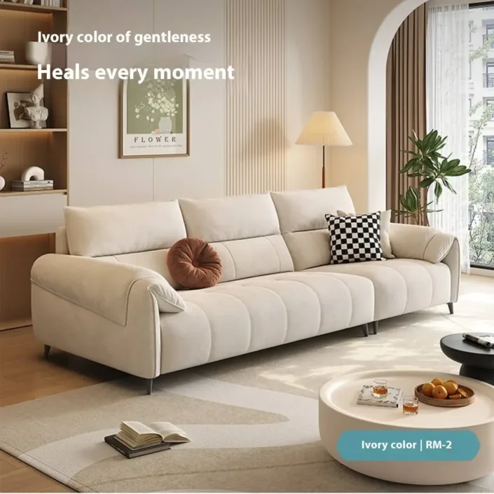 Globe Sofa - New Cream-Style Light Luxury Linear Fabric Sofa Globe Sofa - New Cream-Style Light Luxury Linear Fabric Sofa