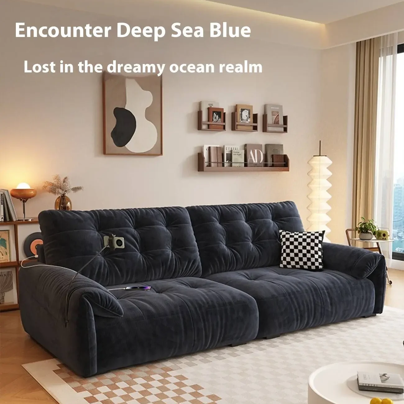 主图-05 Globe Sofa - Piano-Key Multi-Functional Lazy Fabric Sofa