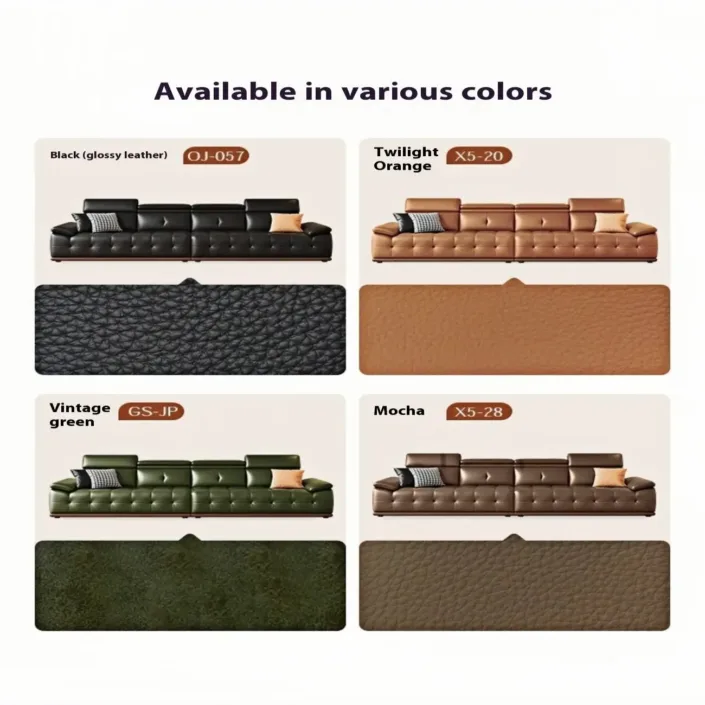 Globe Sofa - Retro straight-line genuine leather sofa Globe Sofa - Retro straight-line genuine leather sofa