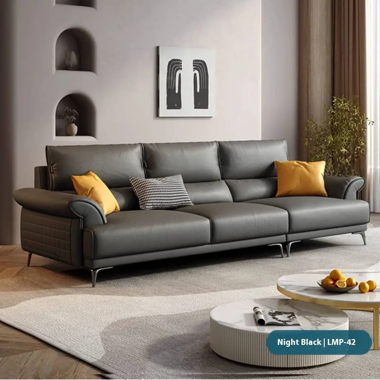 主图-05 Globe Sofa - Italian Nordic-inspired luxury leather sofa