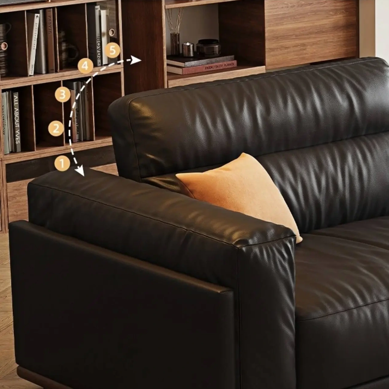 主图-05 Globe Sofa - "Embrace of Time" Retro Romantic Leather Sofa