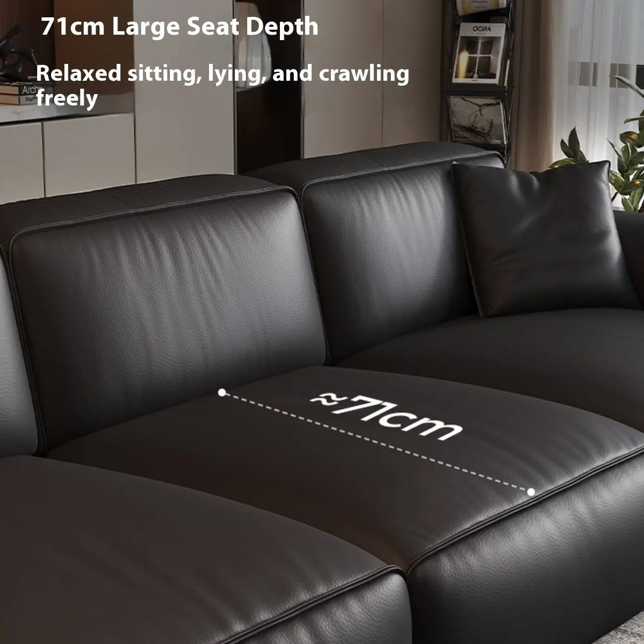 主图-05 Globe Sofa - Italian Luxury Black Cowhide Leather Sofa