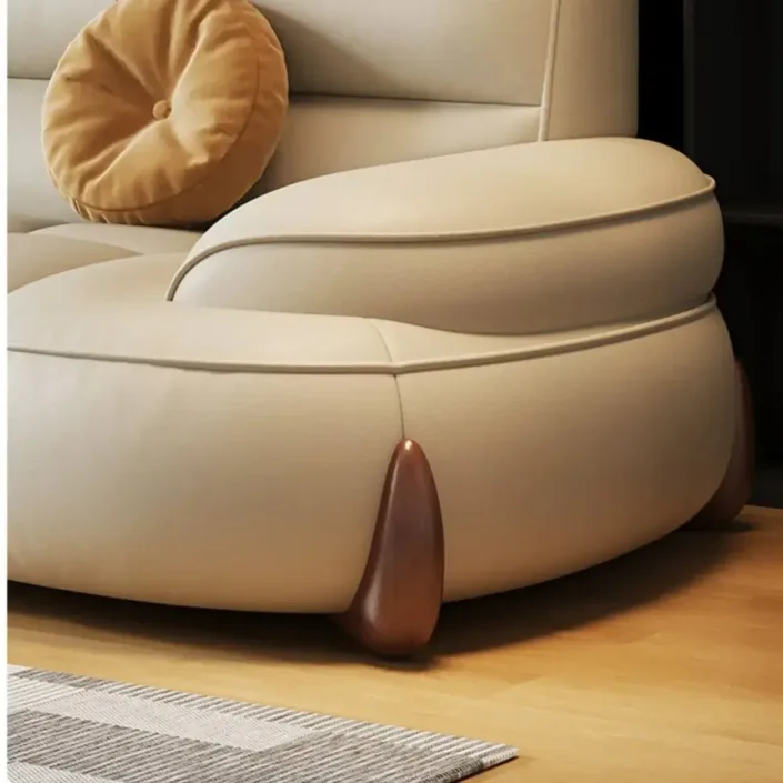 Globe Sofa - Creamy wind piano key arc-shaped leather sofa Globe Sofa - Creamy wind piano key arc-shaped leather sofa