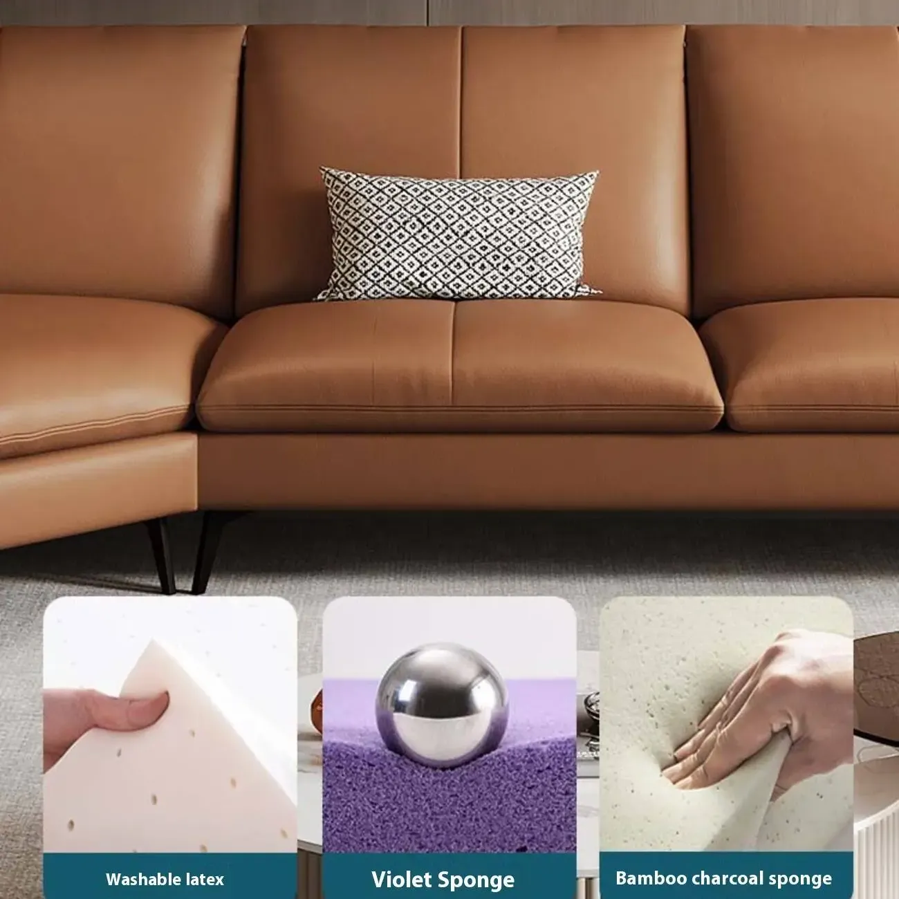 主图-05 Globe Sofa - Light Luxury Minimalist Leather Chaise Lounge Sofa