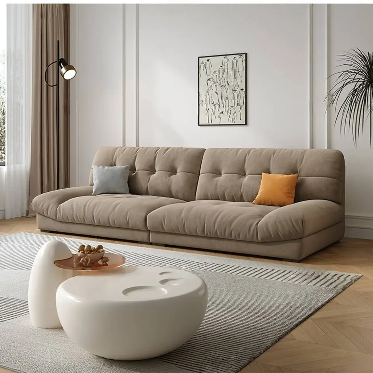 主图-06 Globe Sofa - Luxury Cloud-Shaped Straight-Back Sofa