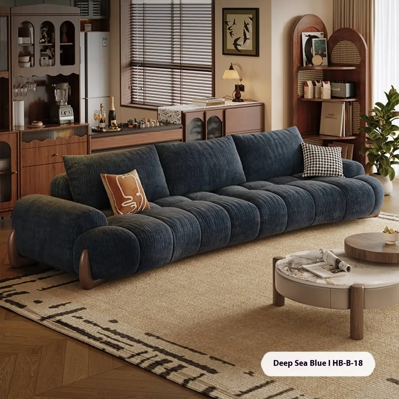 主图-06 Globe Sofa - Vintage-style curved fabric sofa