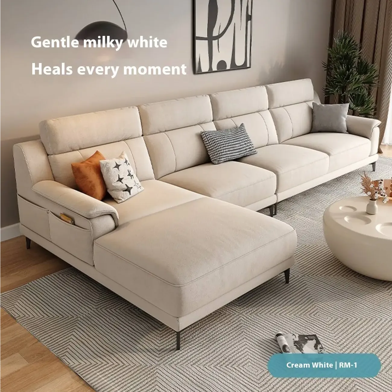 主图-06 Globe Sofa - Nordic Modern Antibacterial Fabric Corner Sofa