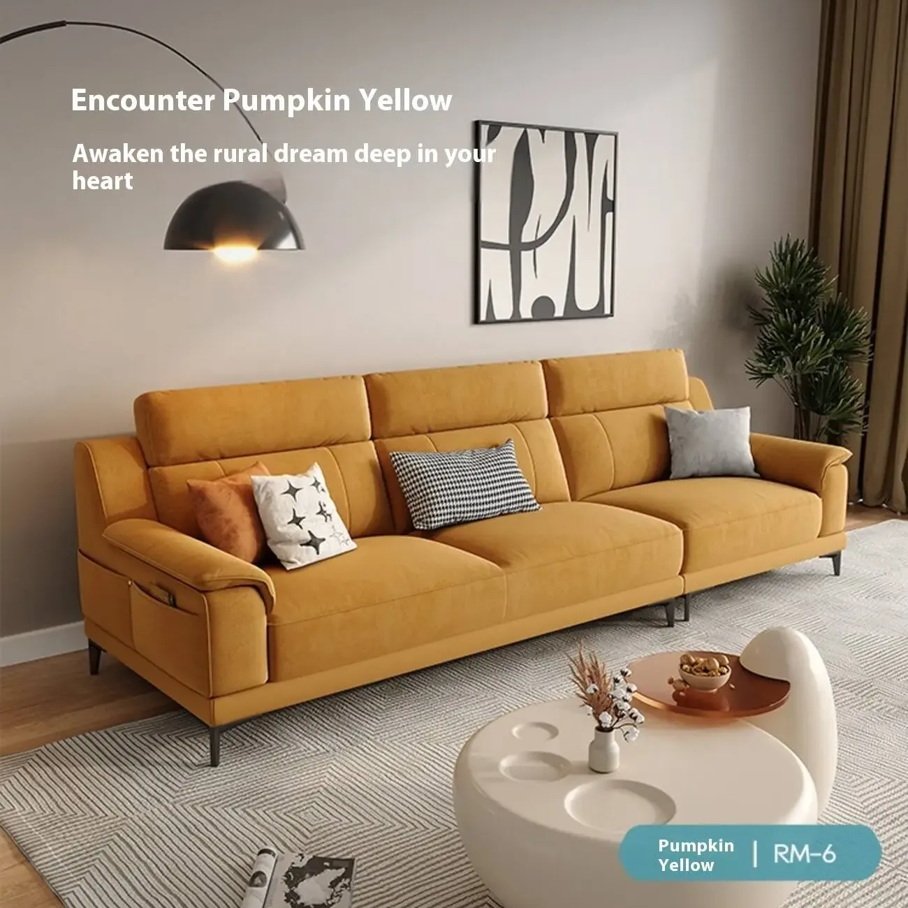 主图-06 Globe Sofa - Minimalist Tech-Infused Upholstered Sofa