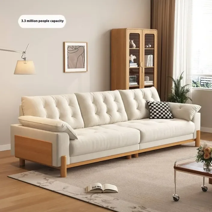 Globe Sofa - Nordic-Style Solid Wood Frame with Removable Fabric Cushions Globe Sofa - Nordic-Style Solid Wood Frame with Removable Fabric Cushions
