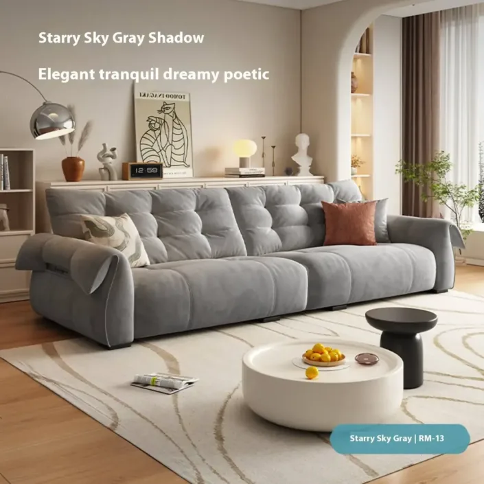 Globe Sofa - Swan Neck Cat-Scratch-Resistant Fabric Straight-Line Sofa Globe Sofa - Swan Neck Cat-Scratch-Resistant Fabric Straight-Line Sofa