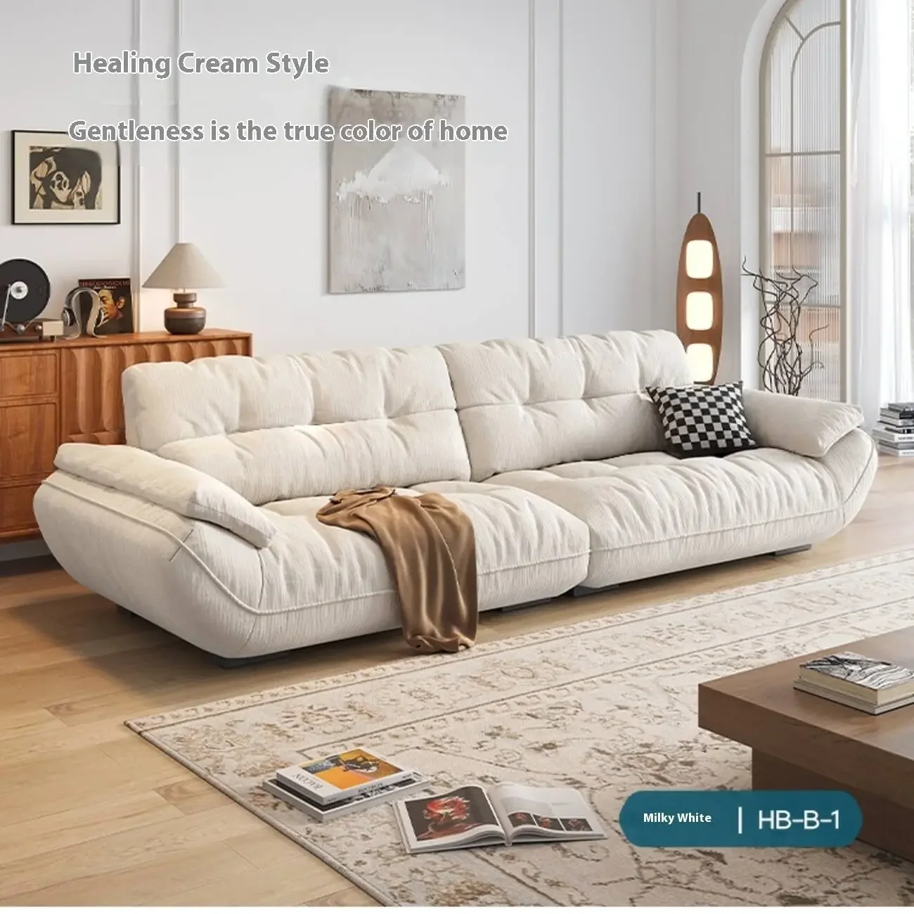主图-06 Globe Sofa - New Modern Cream Cloud Sofa