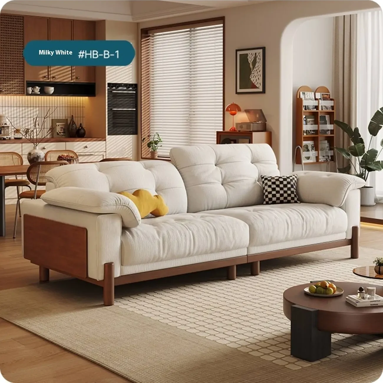 主图-06 Globe Sofa - Vintage Solid Wood Chenille Sofa