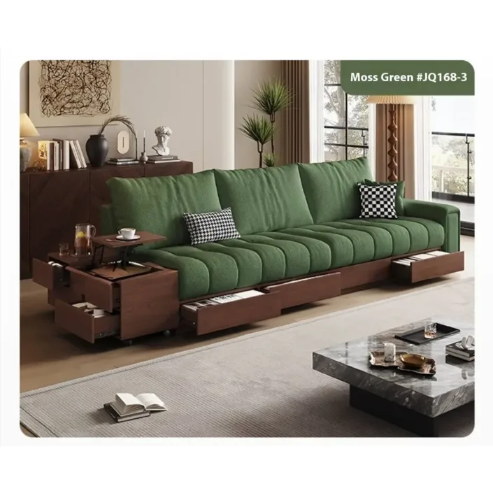 Globe Sofa - Medieval-style cotton and linen solid wood fabric sofa Globe Sofa - Medieval-style cotton and linen solid wood fabric sofa