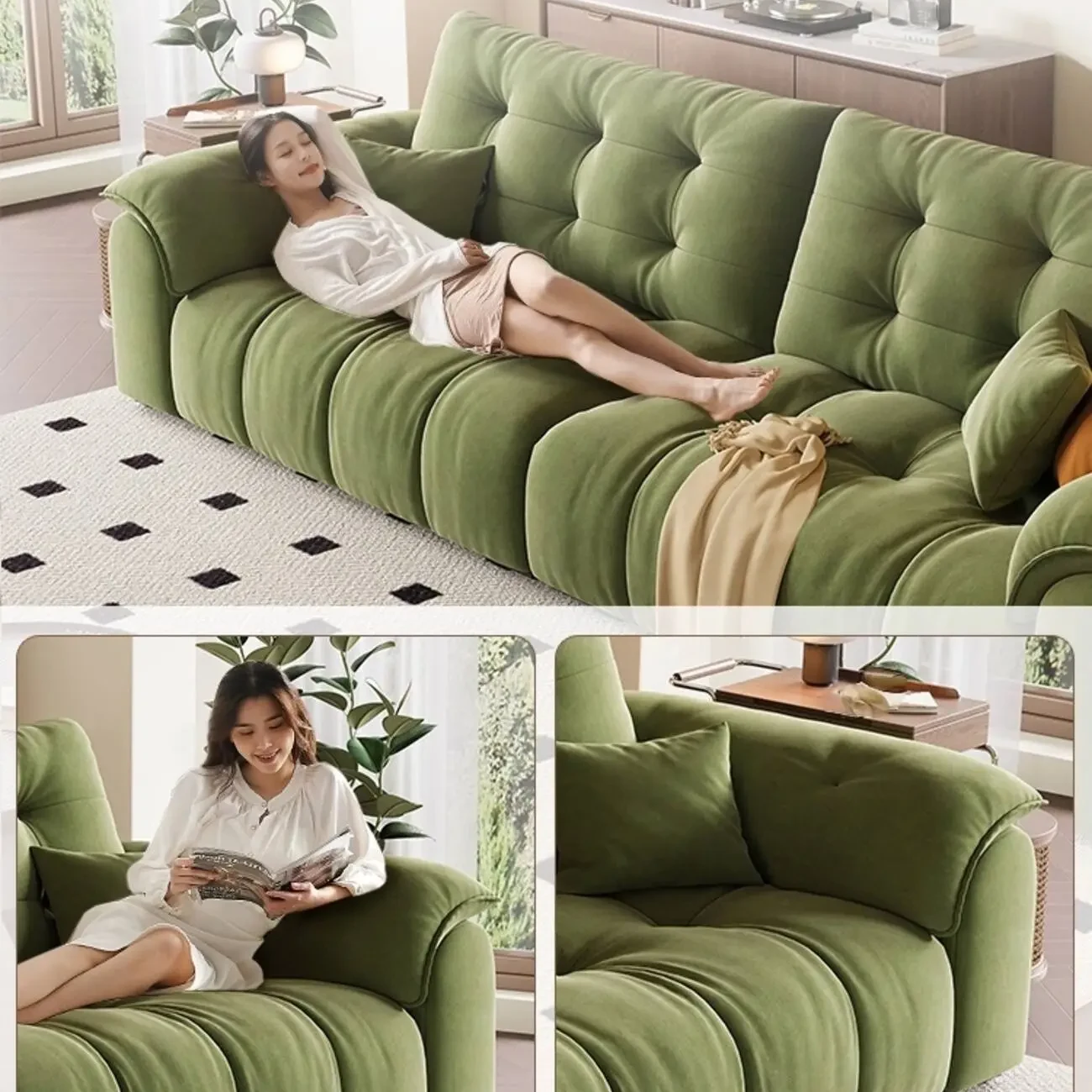 主图-06 Globe Sofa - French Vintage Cloud Fabric Sofa
