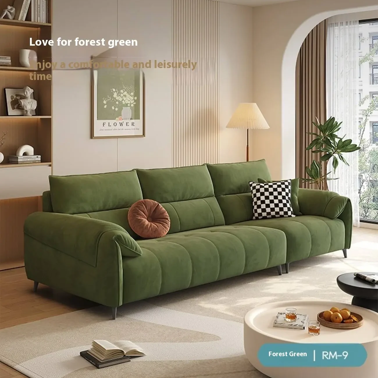主图-06 Globe Sofa - New Cream-Style Light Luxury Linear Fabric Sofa