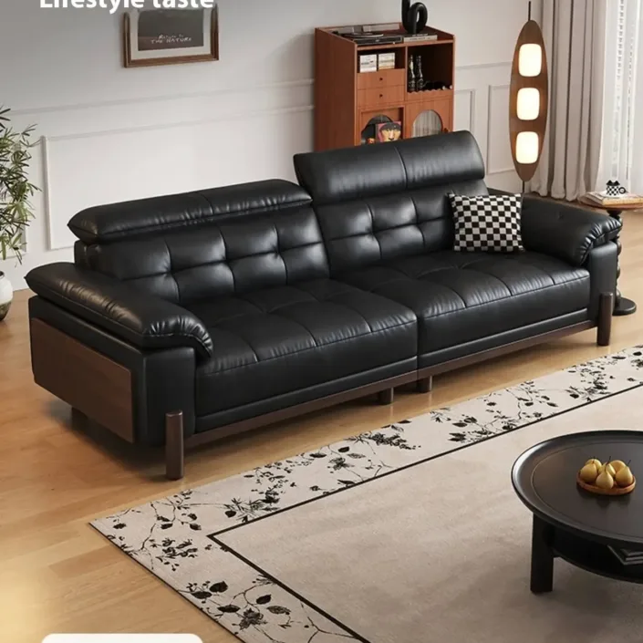 Globe Sofa - Oil-Waxed Leather French Solid Wood Sofa Globe Sofa - Oil-Waxed Leather French Solid Wood Sofa