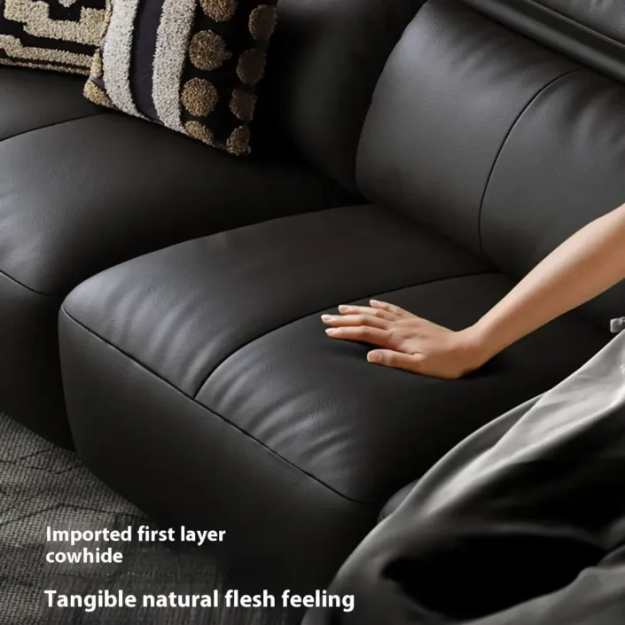 Globe Sofa - Premium Black Minimalist Luxury Top-Grain Leather Sofa Globe Sofa - Premium Black Minimalist Luxury Top-Grain Leather Sofa
