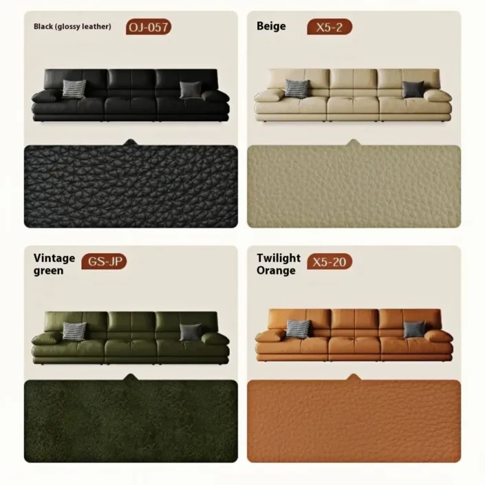 Globe Sofa - Italian-Style Light Luxury Cream Leather Sofa Globe Sofa - Italian-Style Light Luxury Cream Leather Sofa