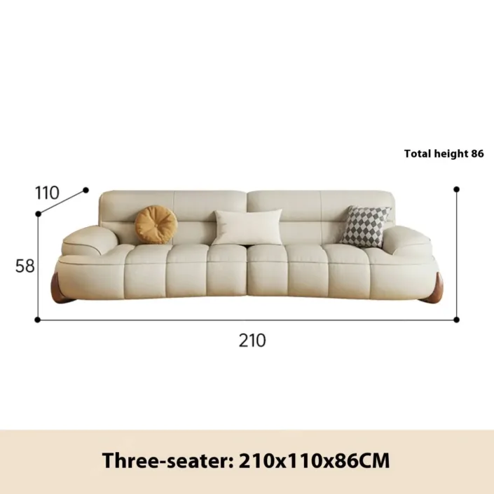 Globe Sofa - Creamy wind piano key arc-shaped leather sofa Globe Sofa - Creamy wind piano key arc-shaped leather sofa