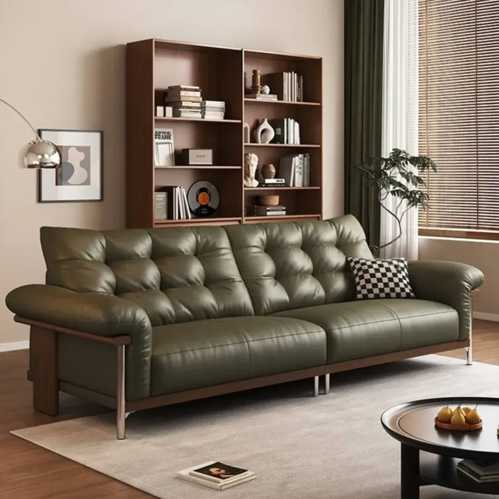 Globe Sofa - Top Grain Leather Vintage Straight Sofa Globe Sofa - Top Grain Leather Vintage Straight Sofa