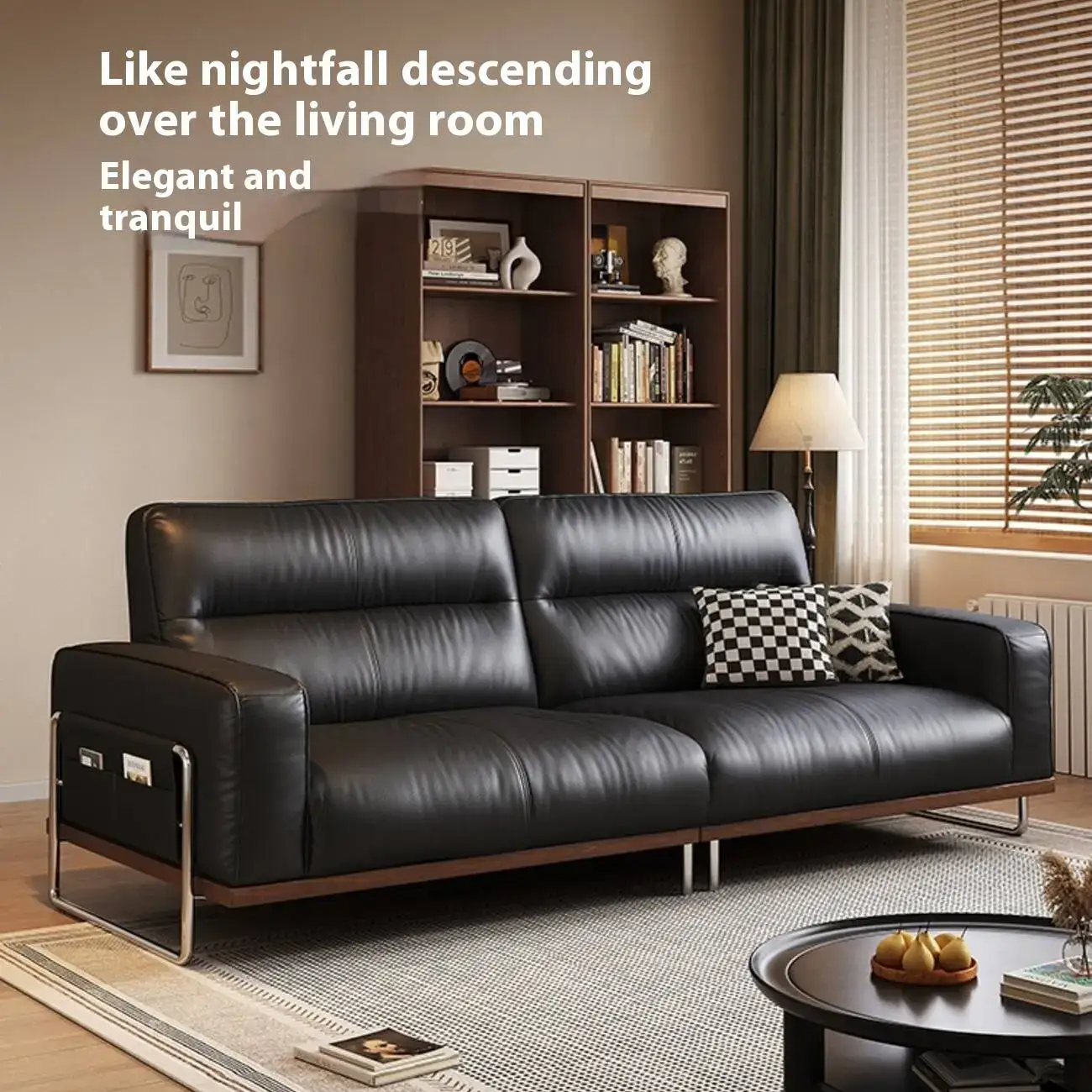 主图-06 Globe Sofa - Solid Wood Italian Vintage New Leather Sofa