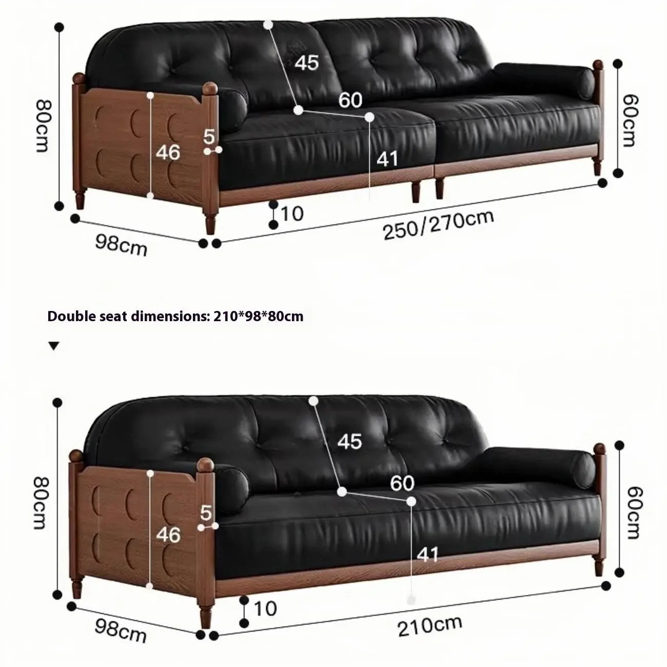 主图-06.png Globe Sofa - American-style vintage top-grain leather straight sofa