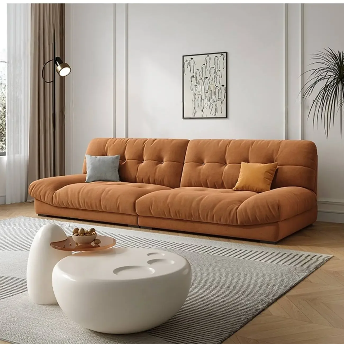 主图-07 Globe Sofa - Luxury Cloud-Shaped Straight-Back Sofa