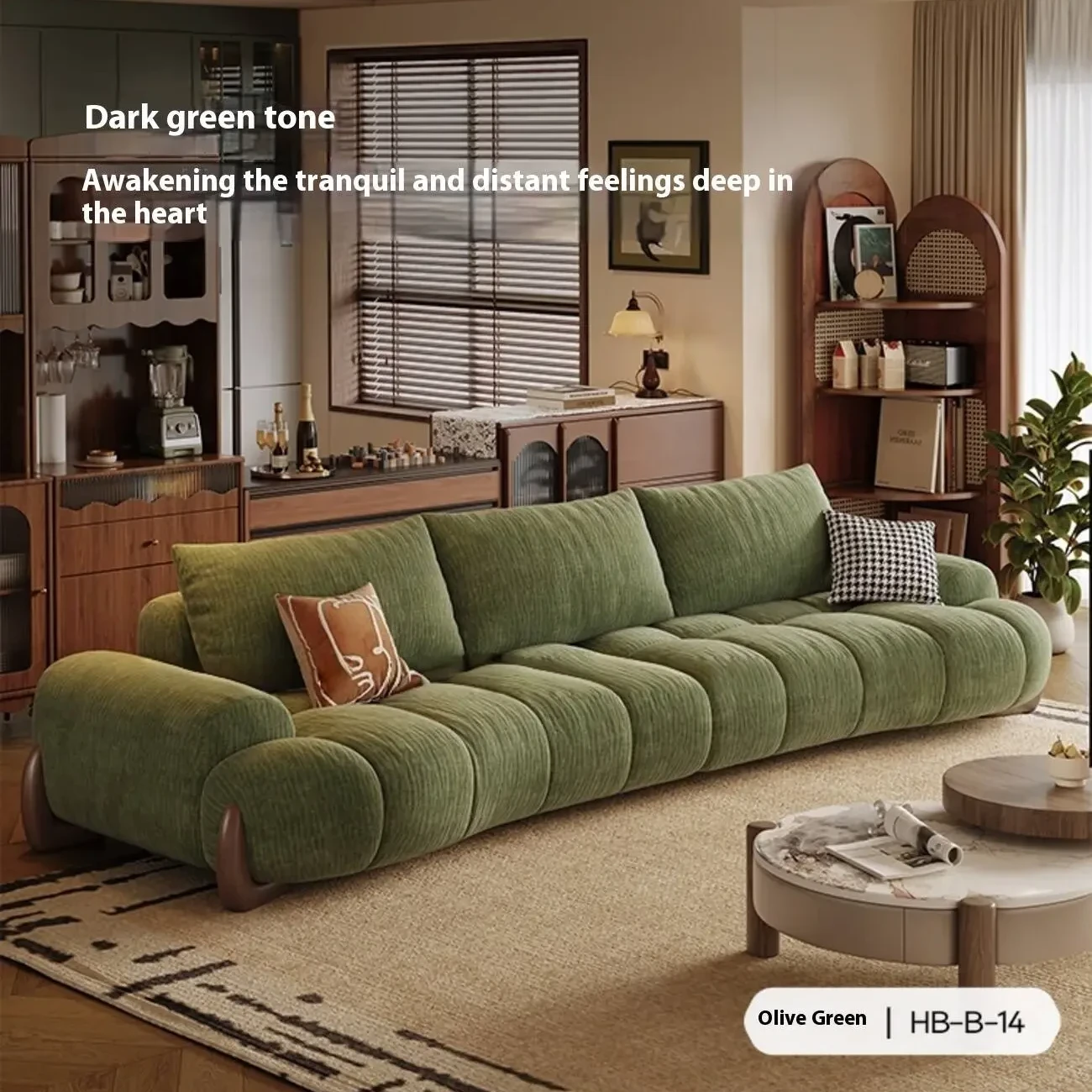 主图-07 Globe Sofa - Vintage-style curved fabric sofa