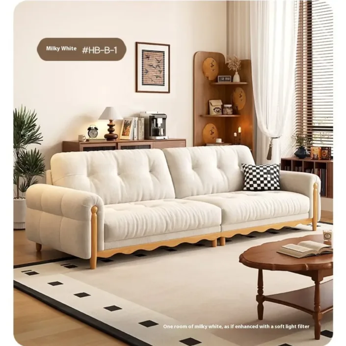 Globe Sofa - Solid Wood Mid-Century Straight-Back Chenille Sofa Globe Sofa - Solid Wood Mid-Century Straight-Back Chenille Sofa