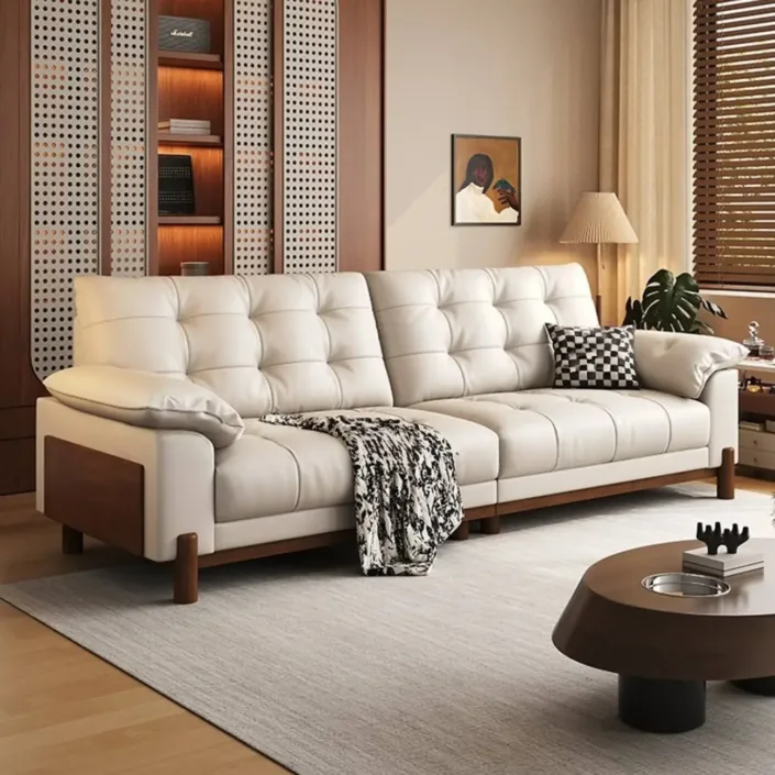 Globe Sofa - Nordic-Style Solid Wood Frame with Removable Fabric Cushions Globe Sofa - Nordic-Style Solid Wood Frame with Removable Fabric Cushions