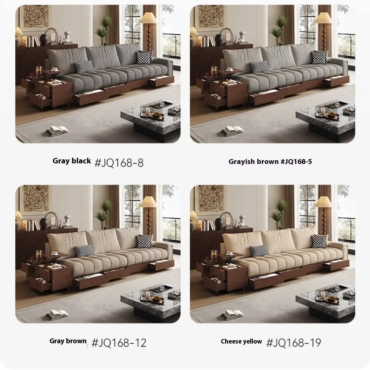 主图-07 Globe Sofa - Medieval-style cotton and linen solid wood fabric sofa