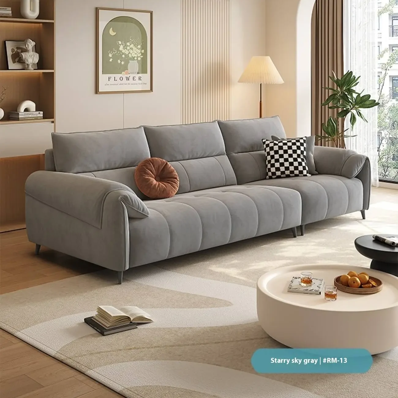 主图-07 Globe Sofa - New Cream-Style Light Luxury Linear Fabric Sofa
